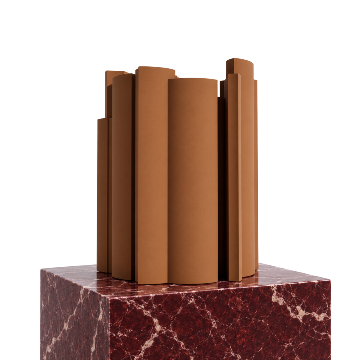 Marova Sculptural Vase – cognac brown signature marble marova sculptural vase