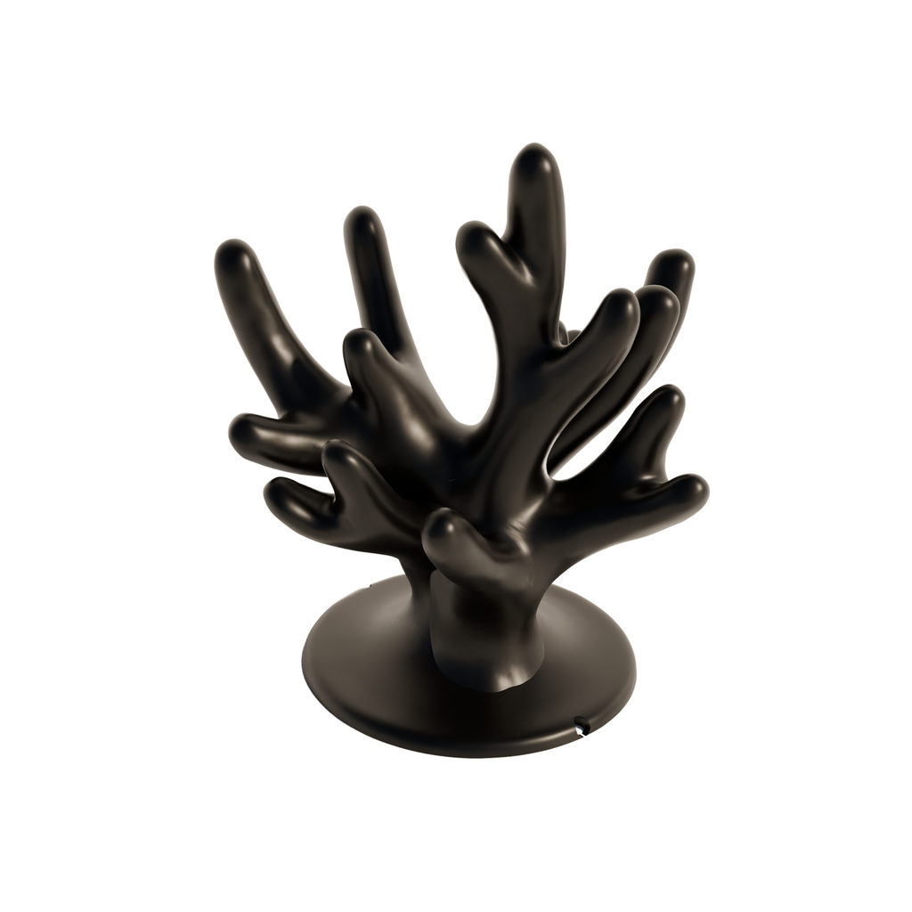 Fiastra Coral Glasses Stand - Black - coral zwart schuin vooraanzicht 1