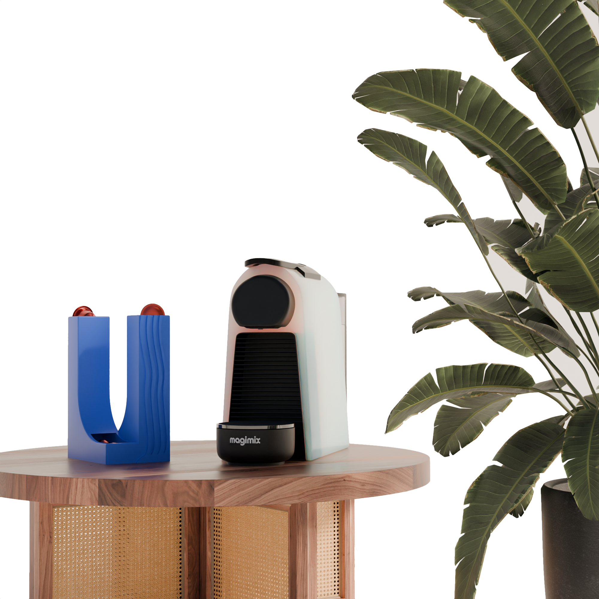 Fiastra Curva Nespresso Capsule Dispenser - Blue - curva blauw sfeerbeeld interieur 1