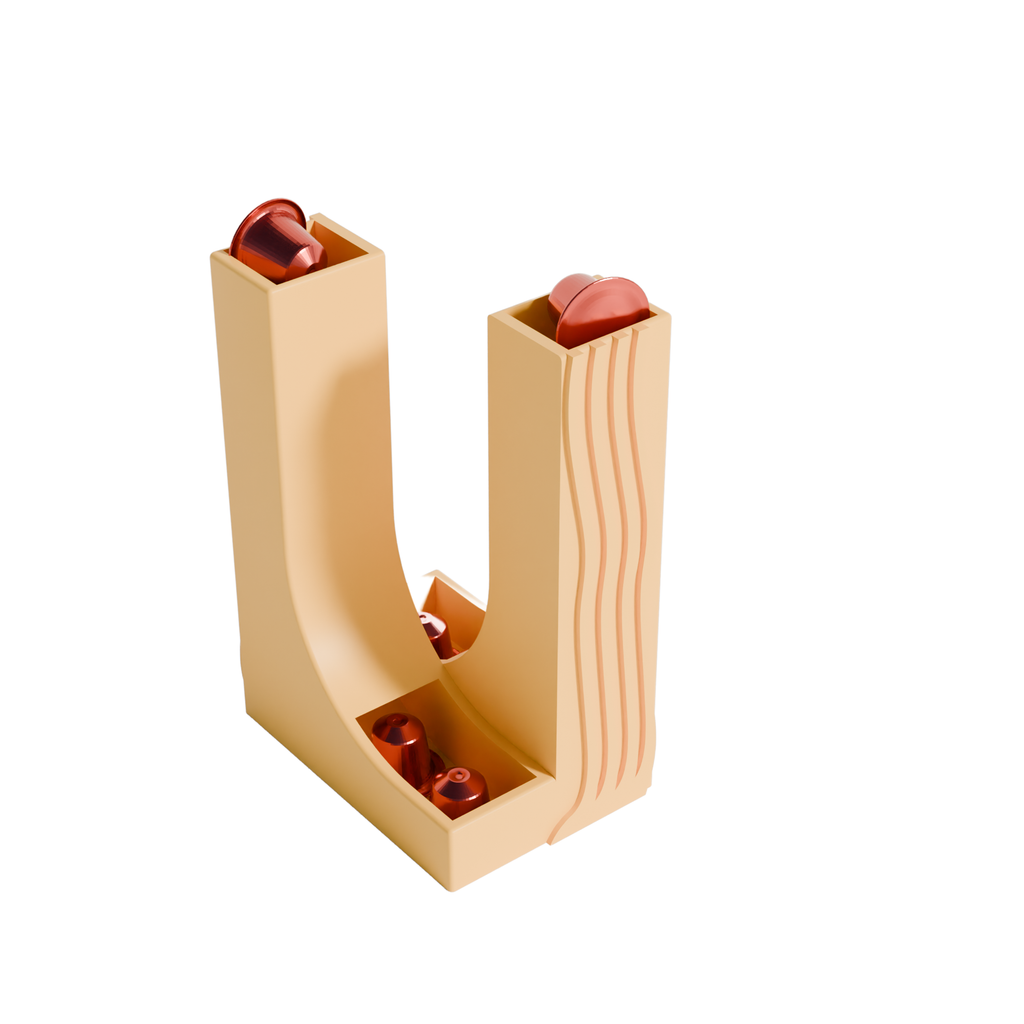 Fiastra Curva Nespresso Capsule Dispenser - Yellow - curva geel schuin vooraanzicht 1