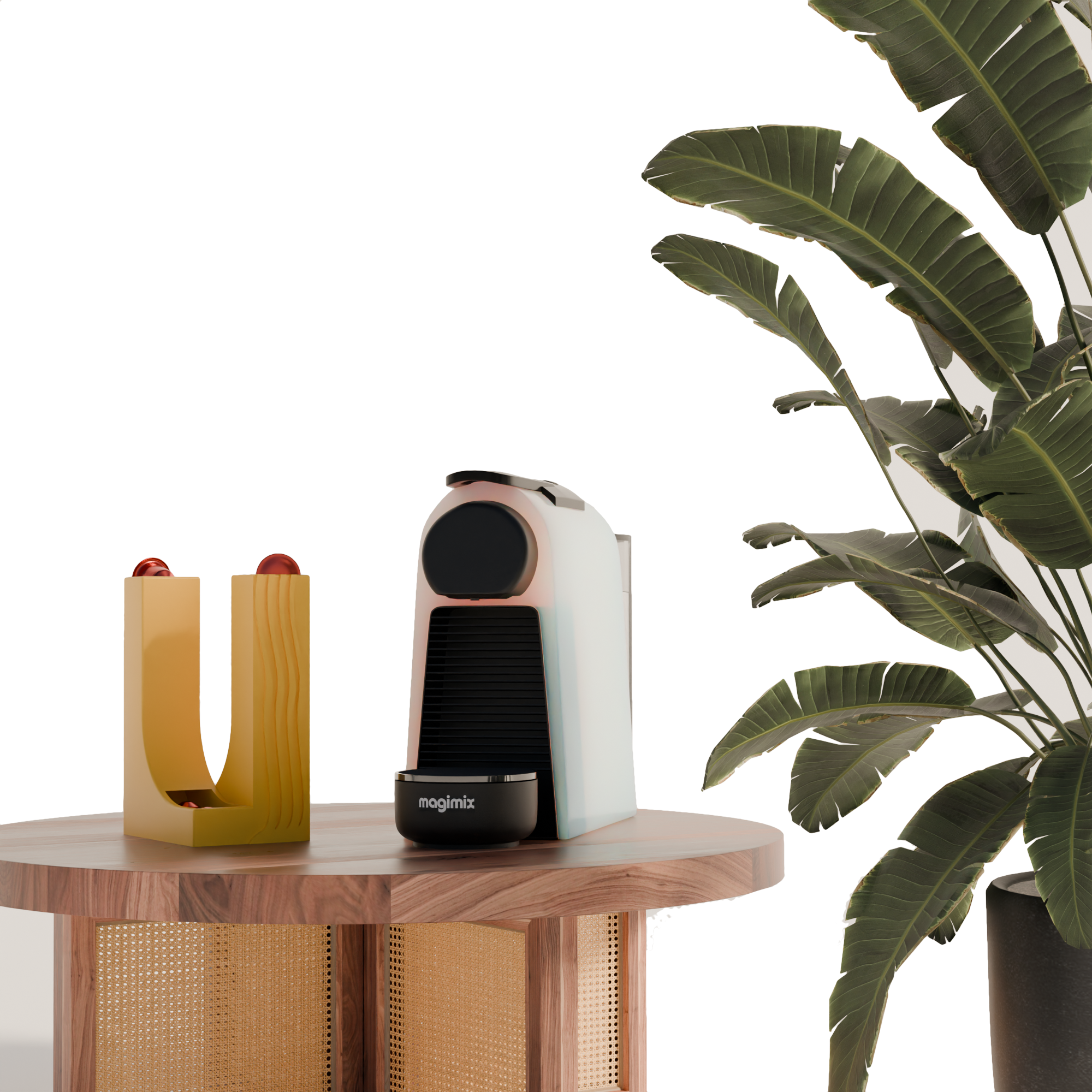 Fiastra Curva Nespresso Capsule Dispenser - Yellow - curva geel sfeerbeeld interieur 1