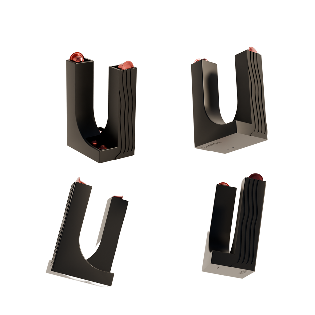 Fiastra Curva Nespresso Capsule Dispenser - Black - curva zwart meerdere aanzichten 1