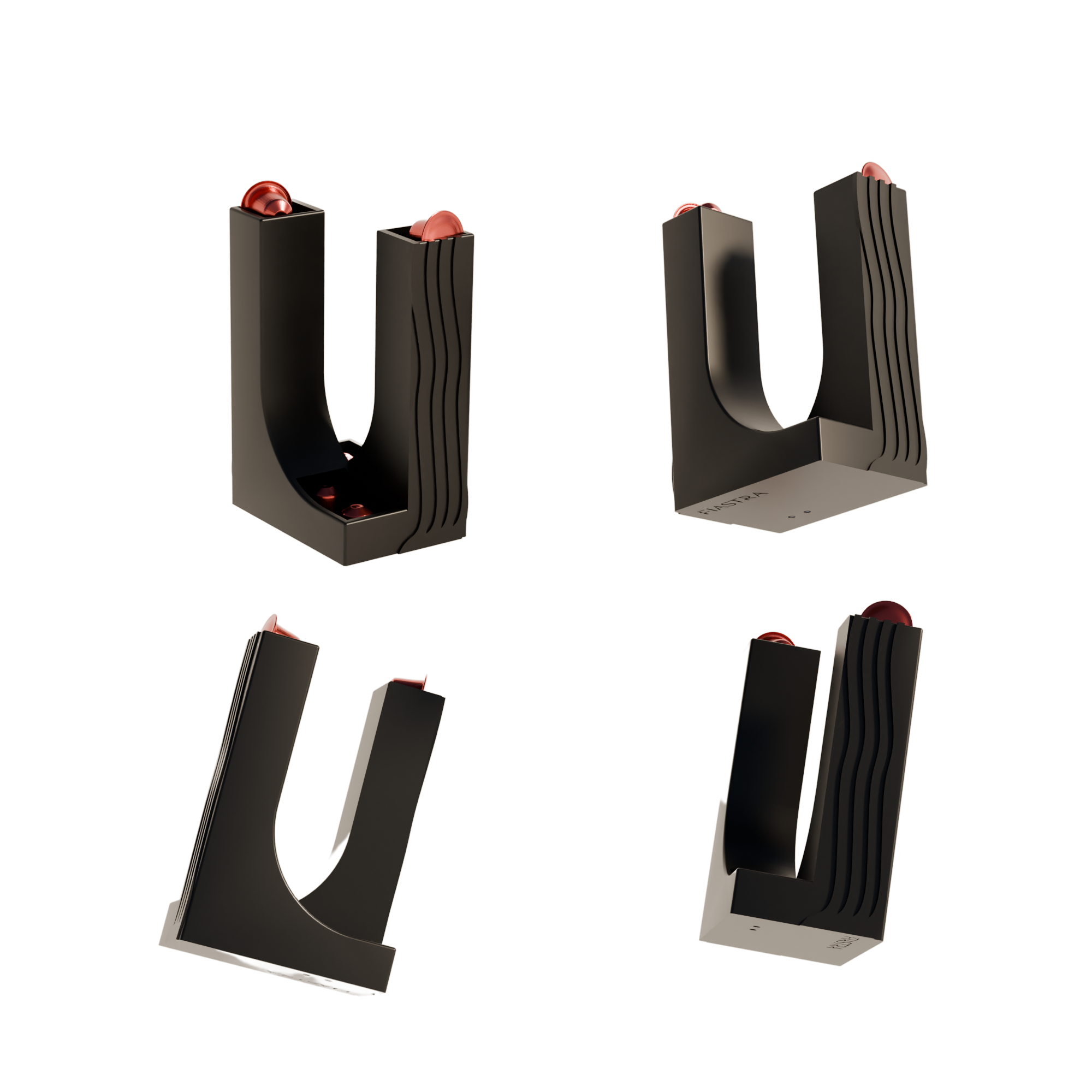 Fiastra Curva Nespresso Capsule Dispenser - Black - curva zwart meerdere aanzichten 1