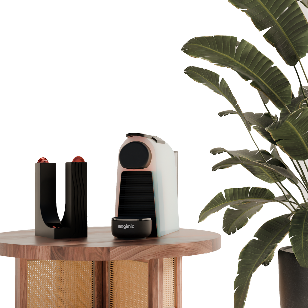 Fiastra Curva Nespresso Capsule Dispenser - Black - curva zwart sfeerbeeld interieur 1