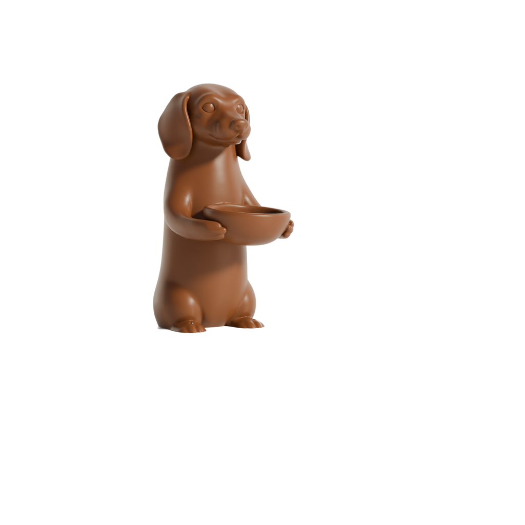 Fiastra Dachshund Key Holder - Brown - dachshund bruin sokkel 1