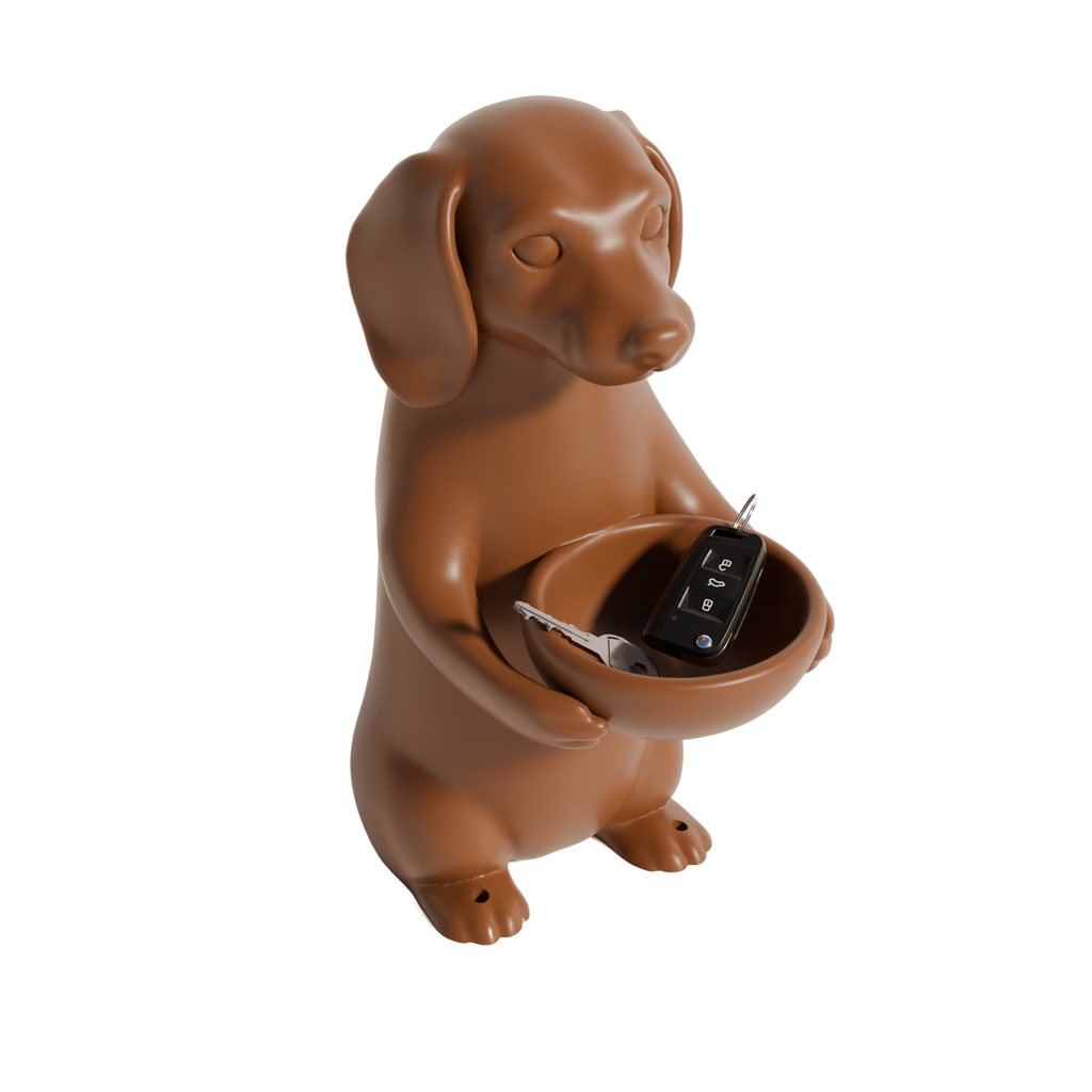 Fiastra Dachshund Key Holder - Brown - dachshund bruin studio 4