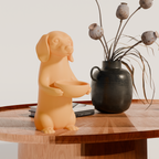 Fiastra Dachshund Key Holder - Yellow - dachshund geel sfeerbeeld tafel 1