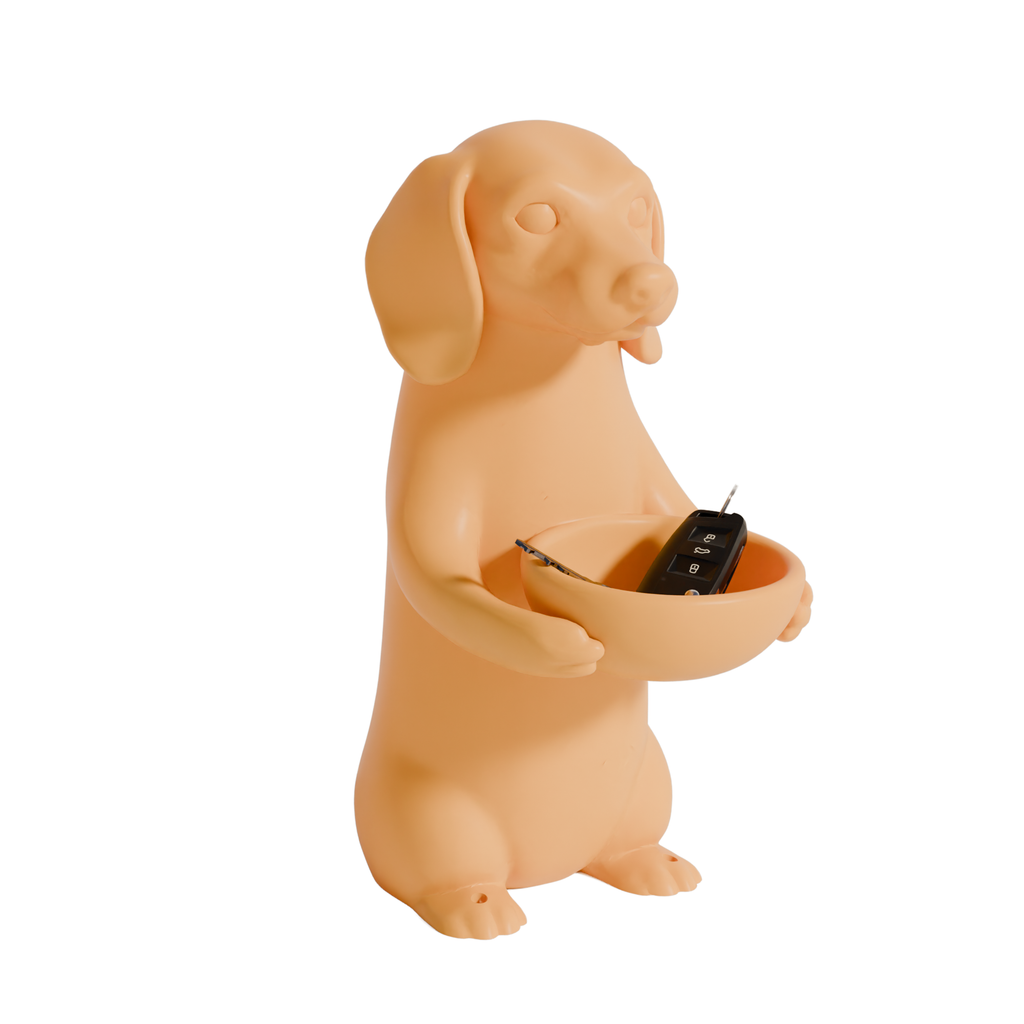 Fiastra Dachshund Key Holder - Yellow - dachshund geel studio 3