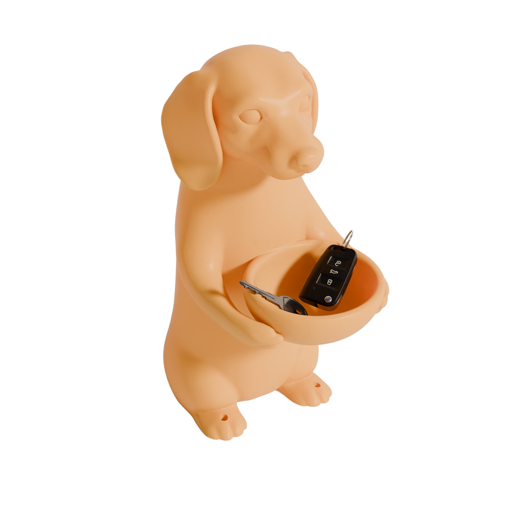 Fiastra Dachshund Key Holder - Yellow - dachshund geel studio 4