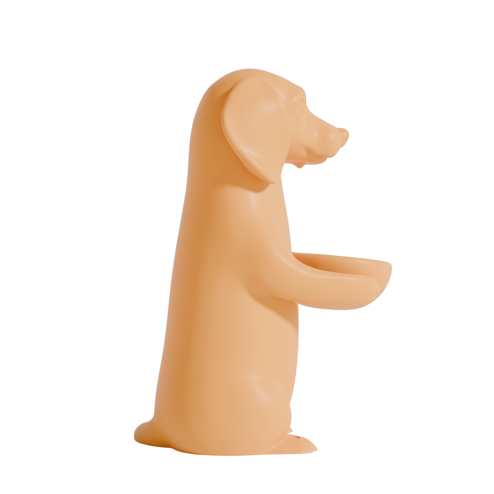 Fiastra Dachshund Key Holder - Yellow - dachshund geel zijaanzicht 1
