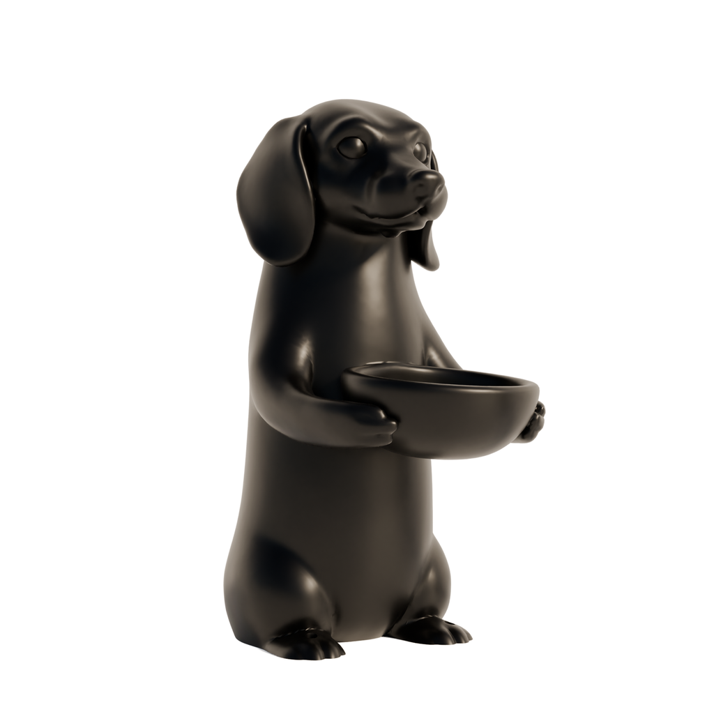 Fiastra Dachshund Key Holder - Black - dachshund zwart studio 1