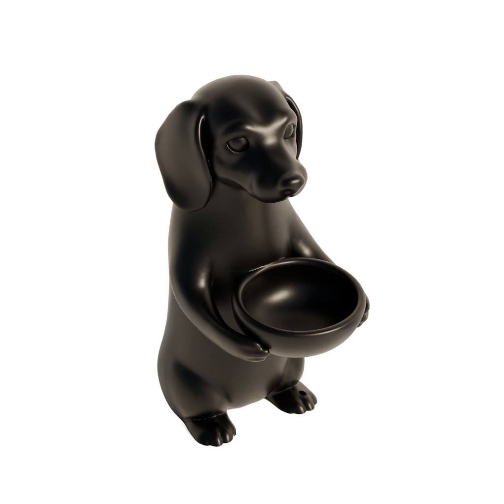 Fiastra Dachshund Key Holder - Black - dachshund zwart studio 2
