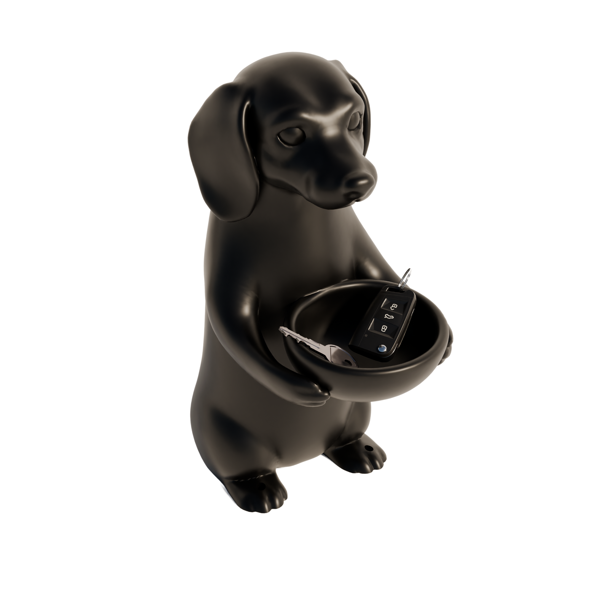 Fiastra Dachshund Key Holder - Black - dachshund zwart studio 4