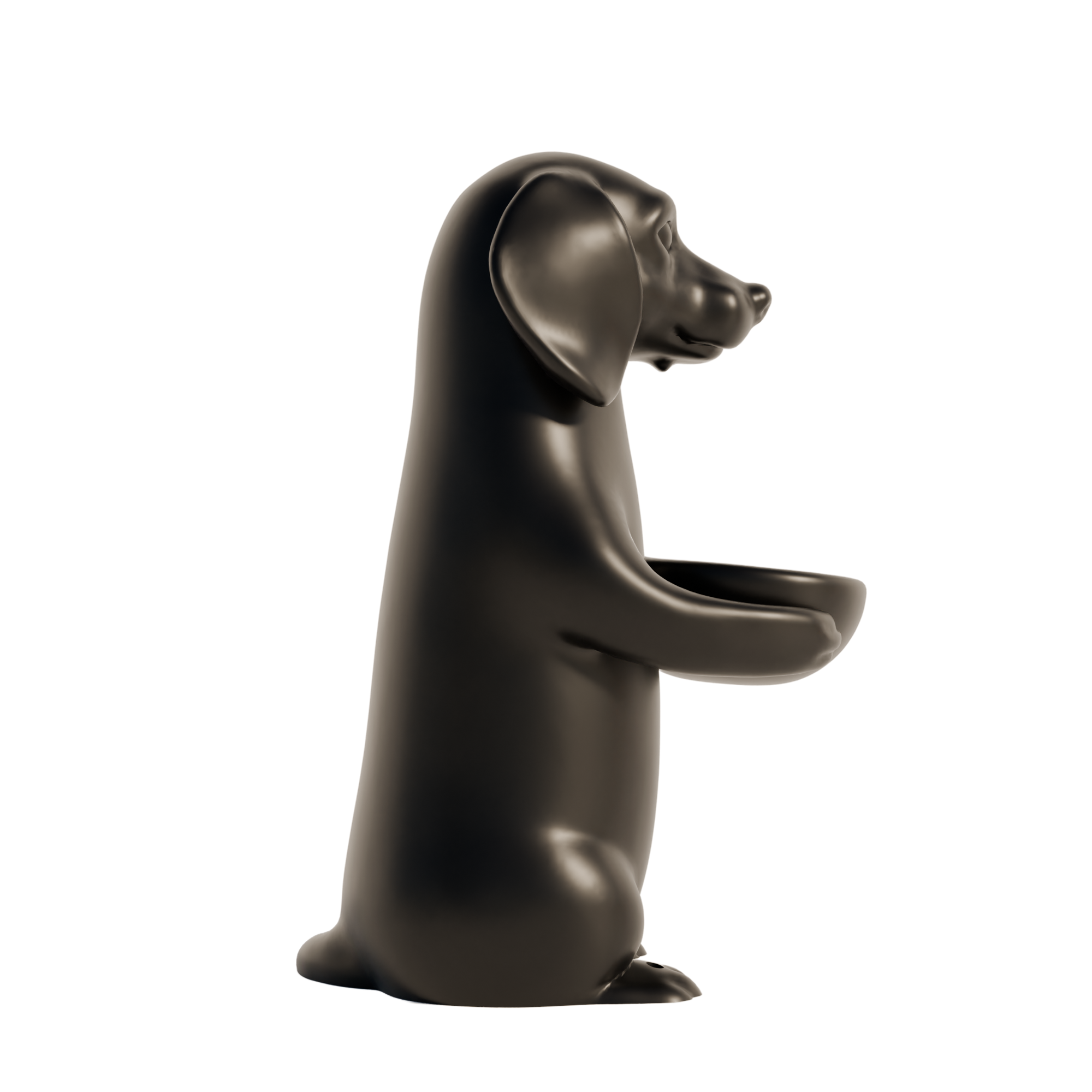Fiastra Dachshund Key Holder - Black - dachshund zwart zijaanzicht 1