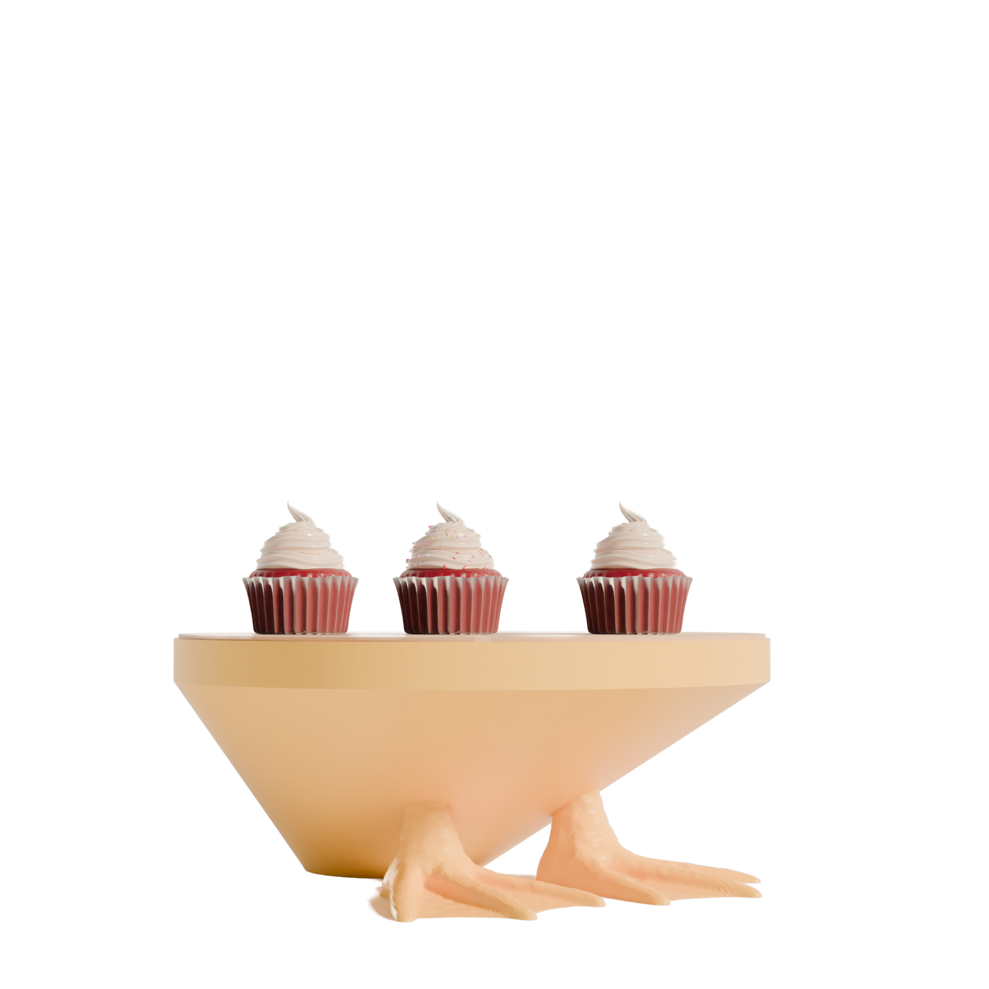 Fiastra Duck Cake Stand - Yellow - duck cake stand geel met cupcakes 1