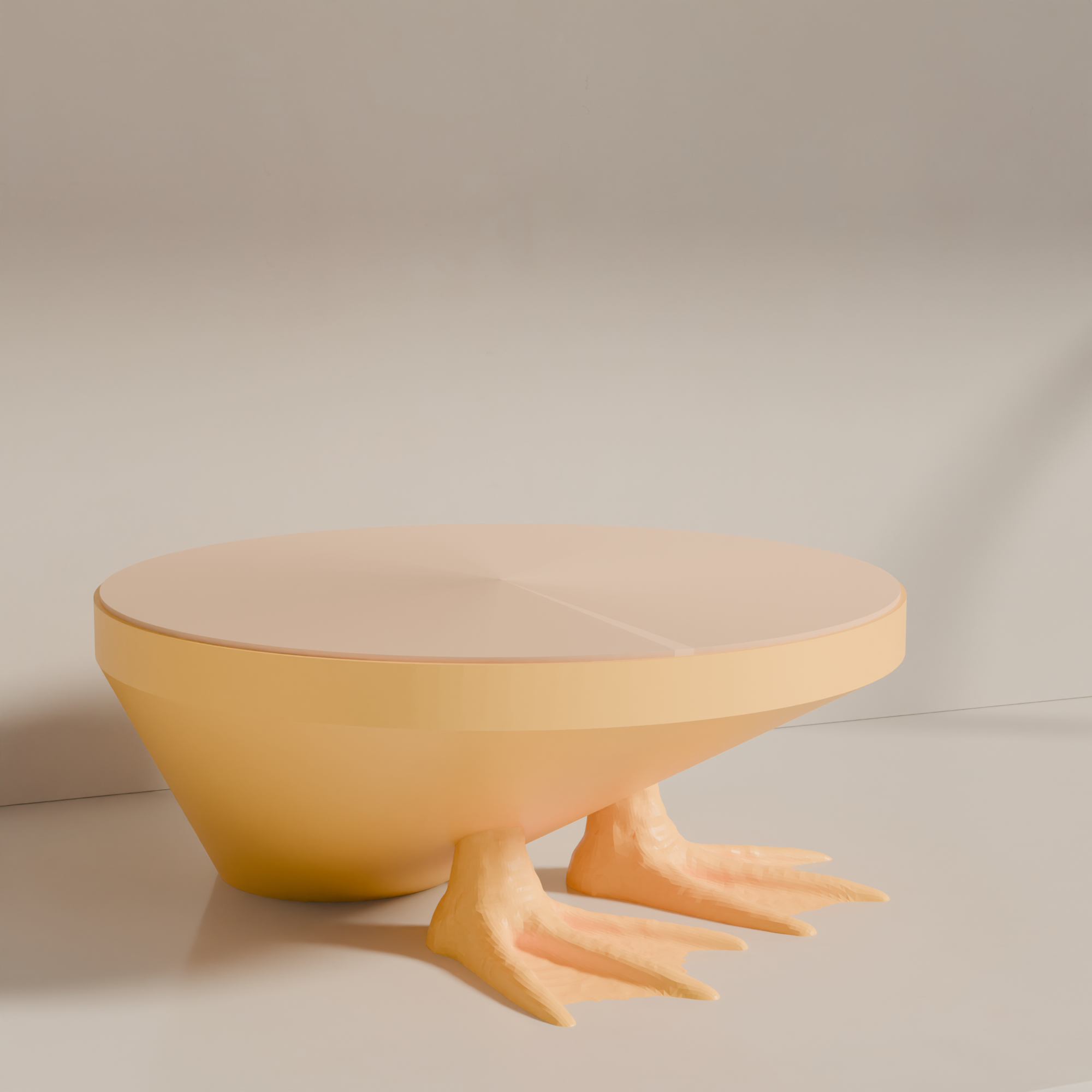 Fiastra Duck Cake Stand - Yellow - duck cake stand geel studio aanzicht 1