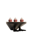 Fiastra Duck Cake Stand - Black - duck cake stand zwart met cupcakes 1