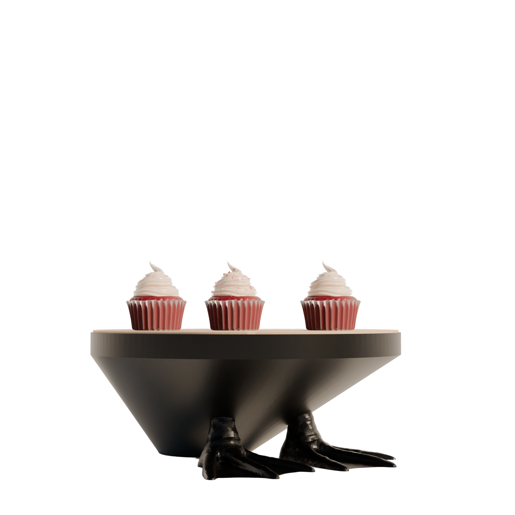 Fiastra Duck Cake Stand - Black - duck cake stand zwart met cupcakes 1