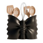 Fiastra Farfalle Kitchen Utensil Holder - Black - farfalle zwart met keukengerei 1