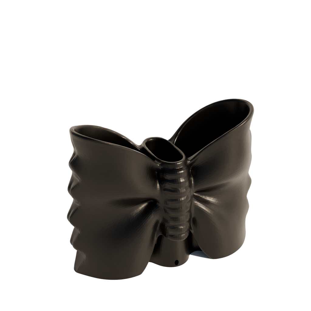 Fiastra Farfalle Kitchen Utensil Holder - Black - farfalle zwart schuin vooraanzicht 1