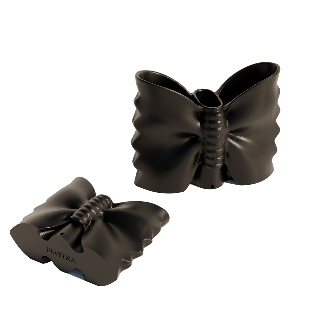Fiastra Farfalle Kitchen Utensil Holder - Black - farfalle zwart twee aanzichten 2