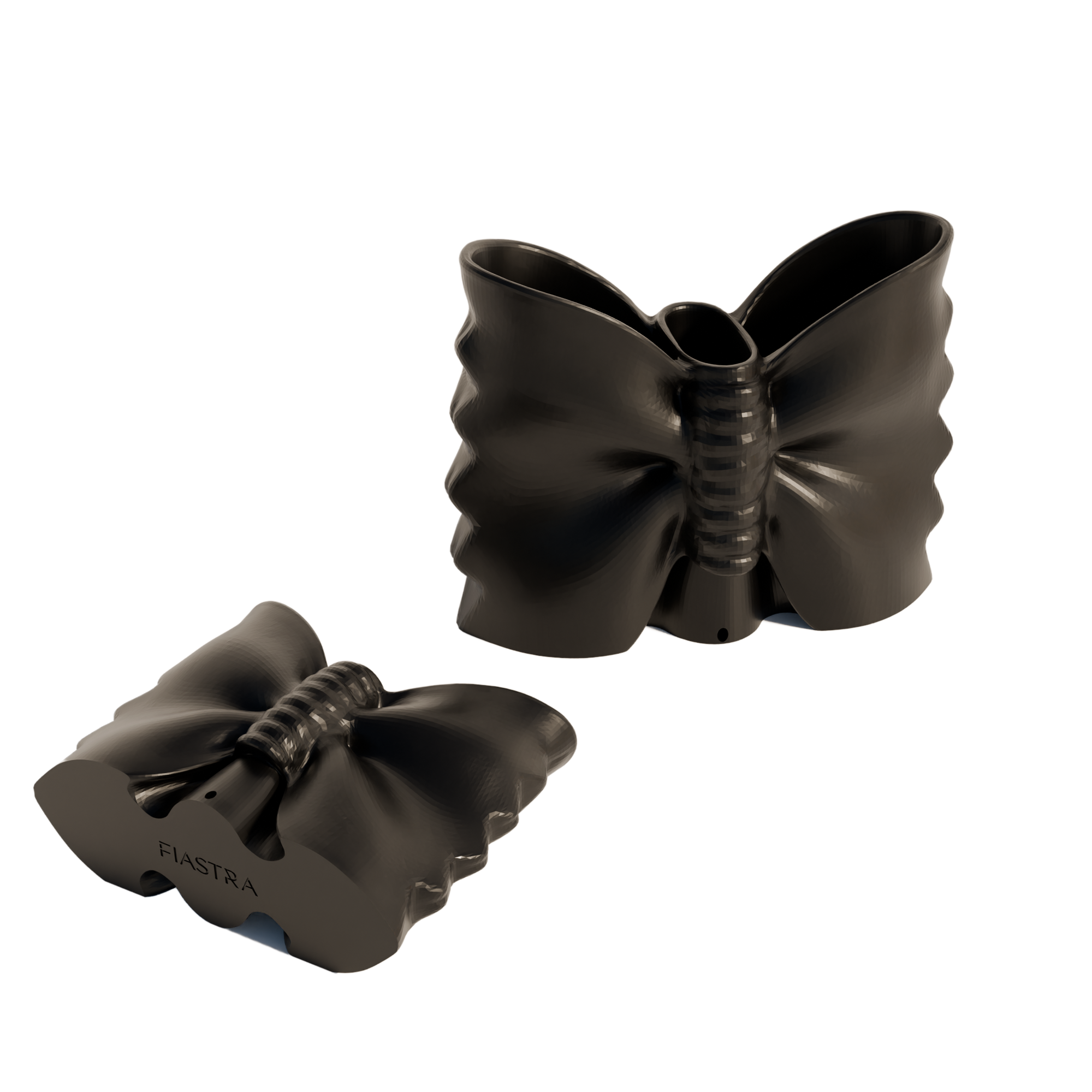 Fiastra Farfalle Kitchen Utensil Holder - Black - farfalle zwart twee aanzichten 2