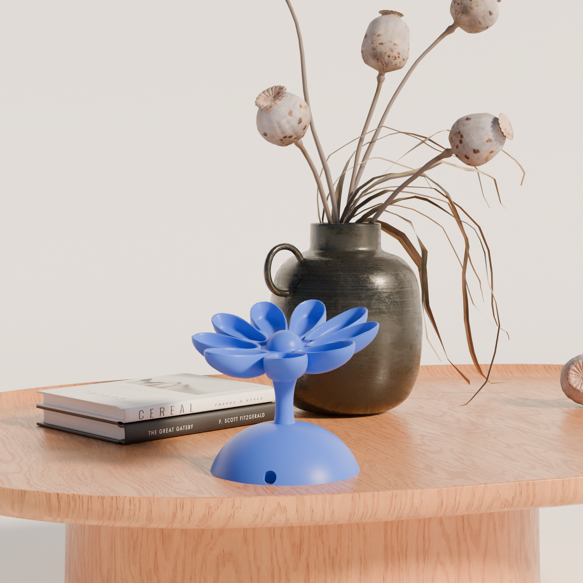 Fiastra Flora Key Holder - Blue - flora blauw sfeerbeeld tafel 1