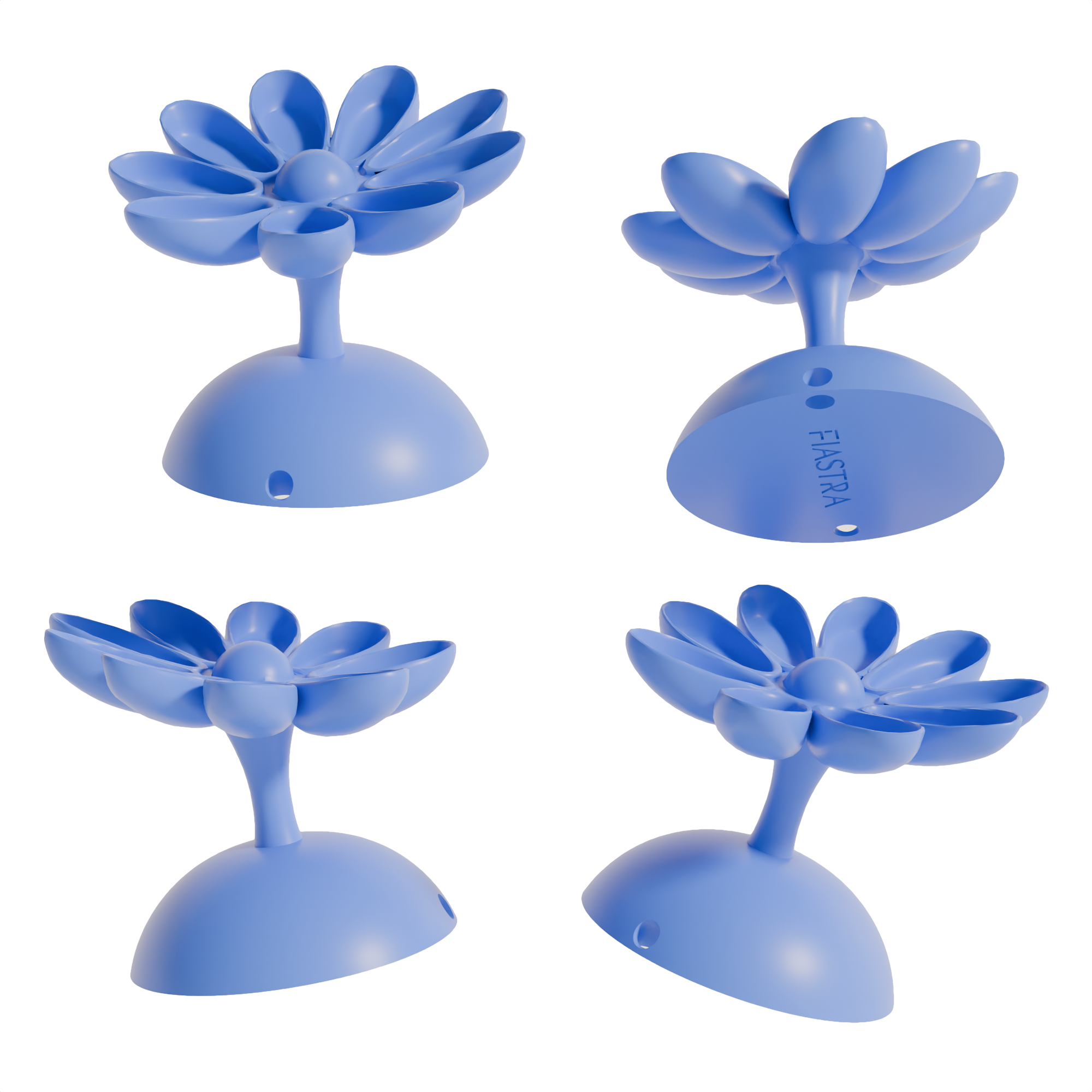 Fiastra Flora Key Holder - Blue - flora blauw vier aanzichten 1