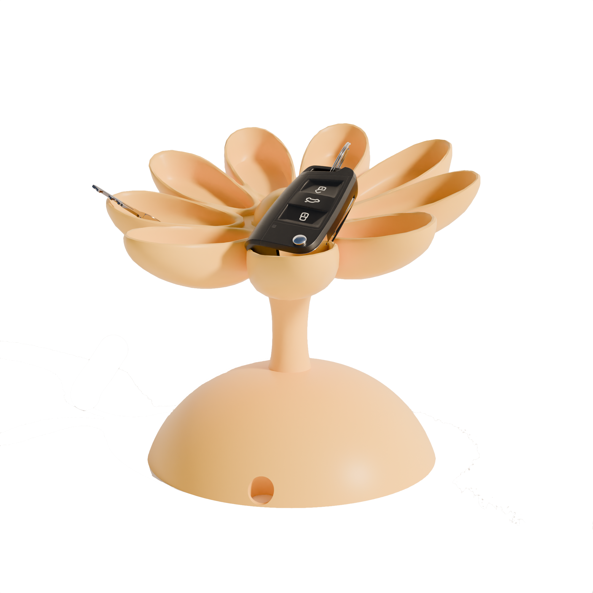 Fiastra Flora Key Holder - Yellow - flora geel met sleutels 1