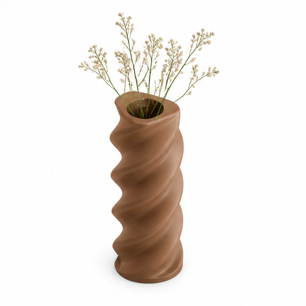 Fusilli Pasta Vase - Brown