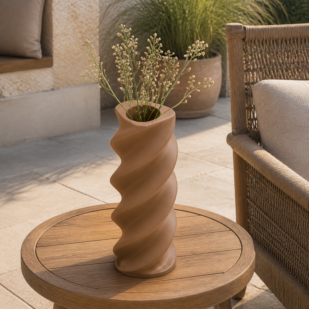 Fusilli Pasta Vase - Brown