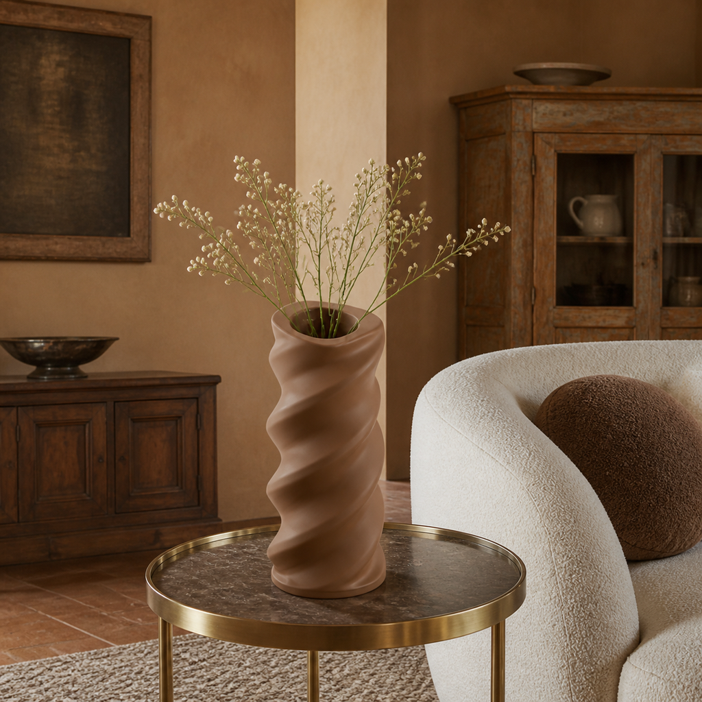 Fusilli Pasta Vase - Brown