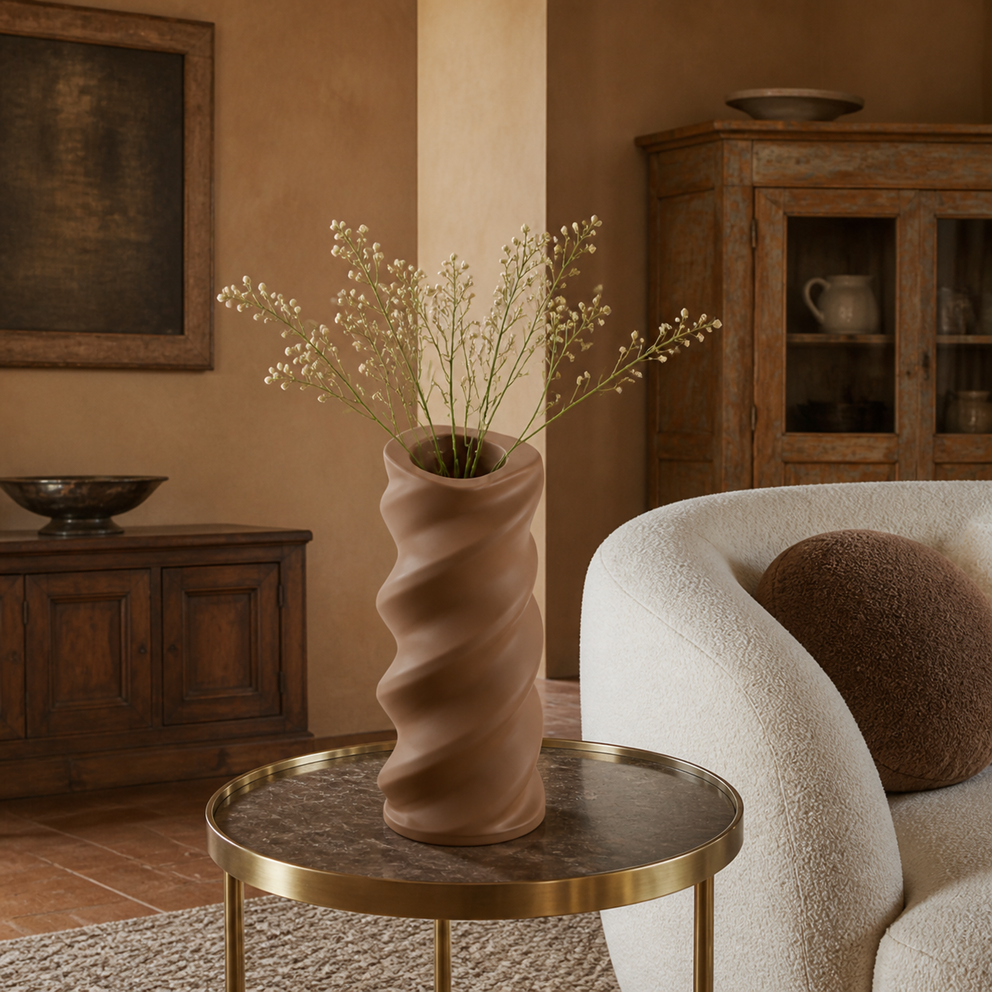 Fusilli Pasta Vase - Brown