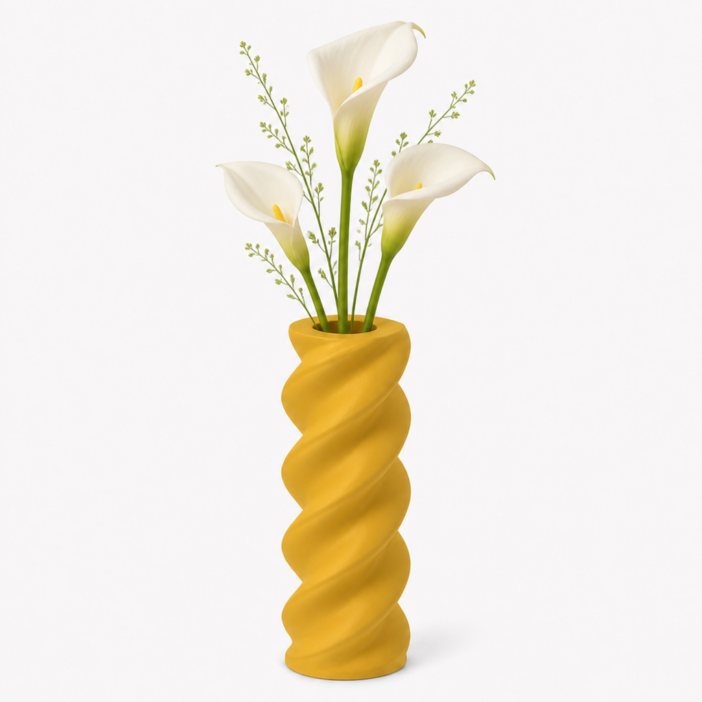 Fusilli Pasta Vase - Yellow