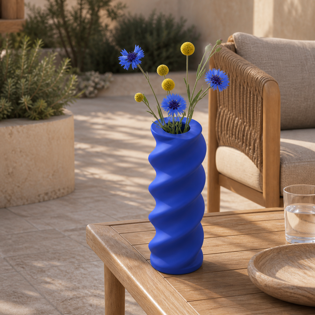 Fusilli Pasta Vase - Royal Blue