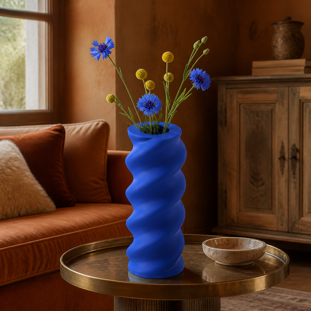 Fusilli Pasta Vase - Royal Blue