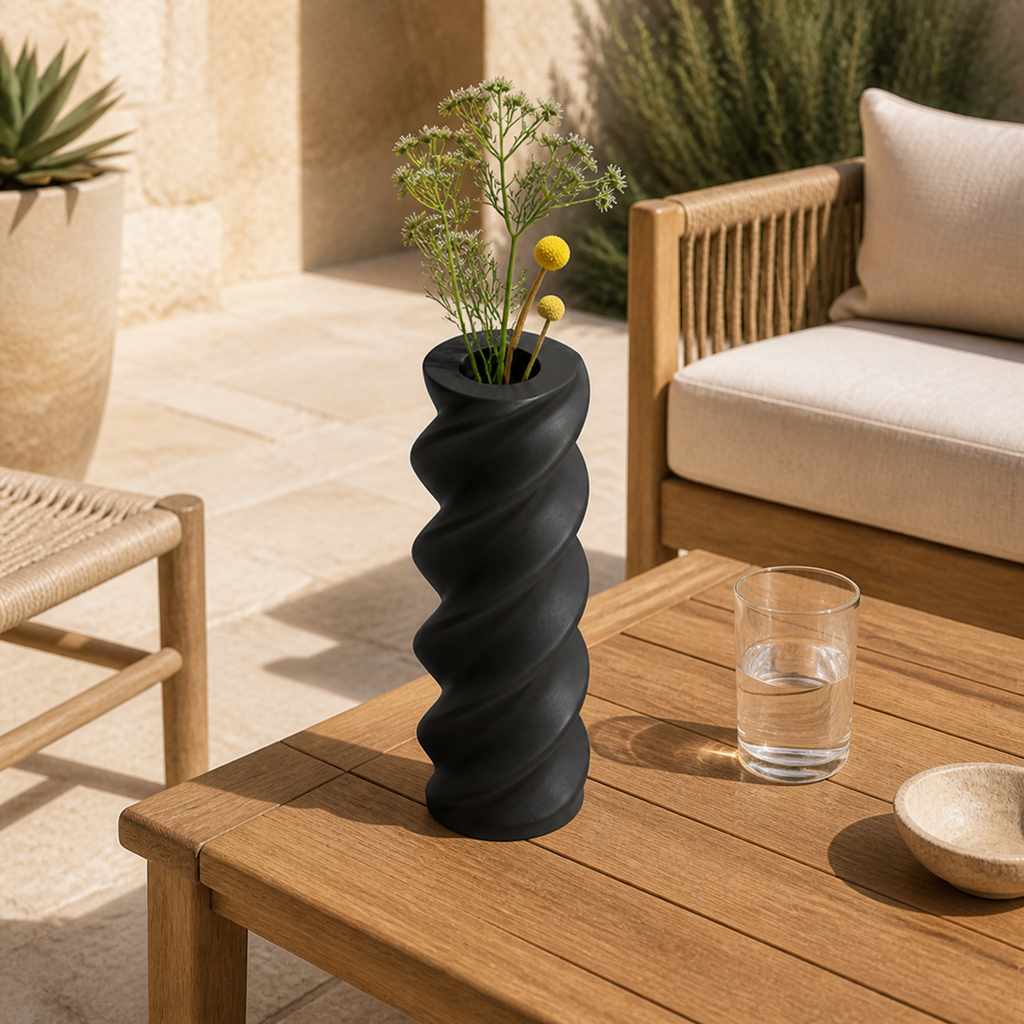 Fusilli Pasta Vase - Black