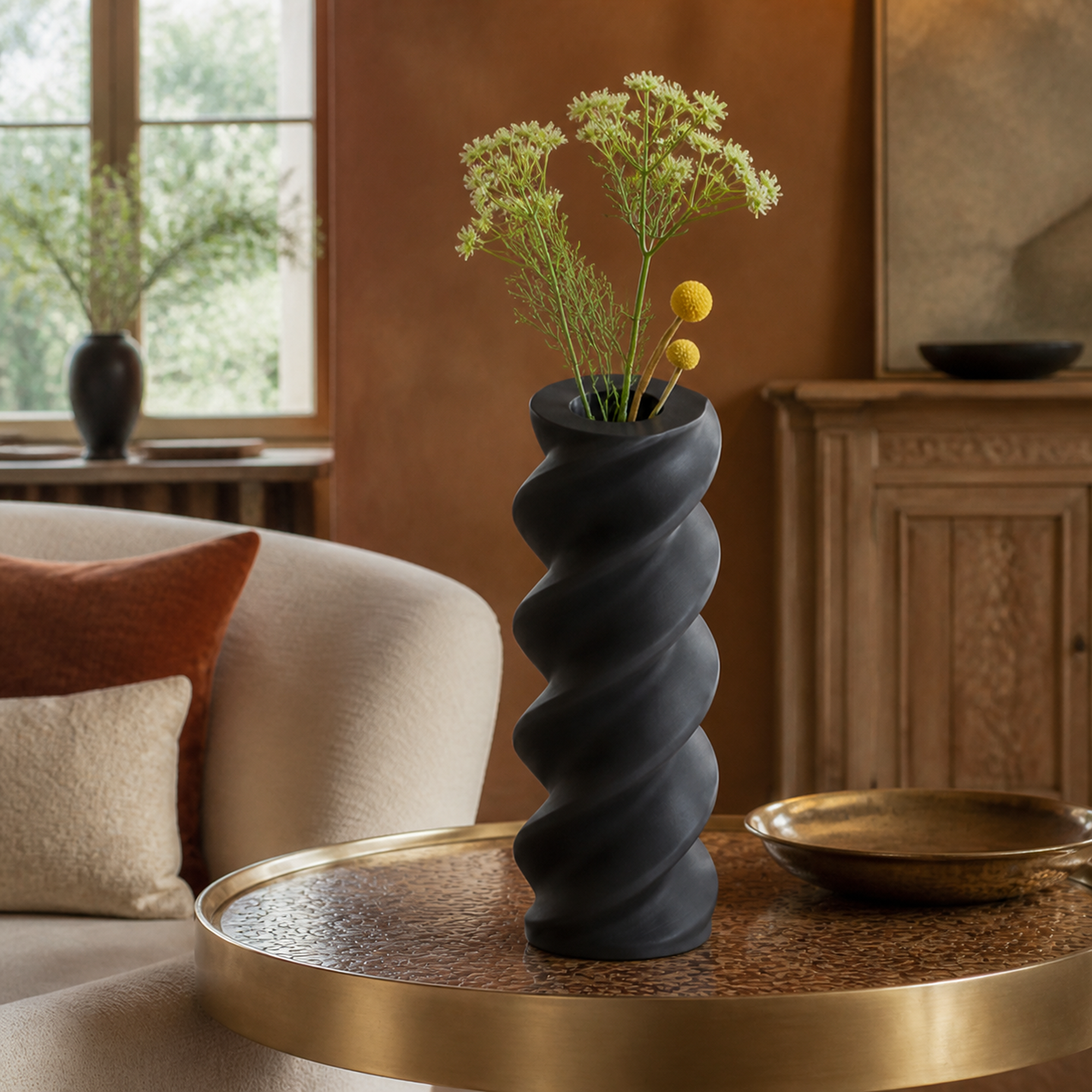 Fusilli Pasta Vase - Black
