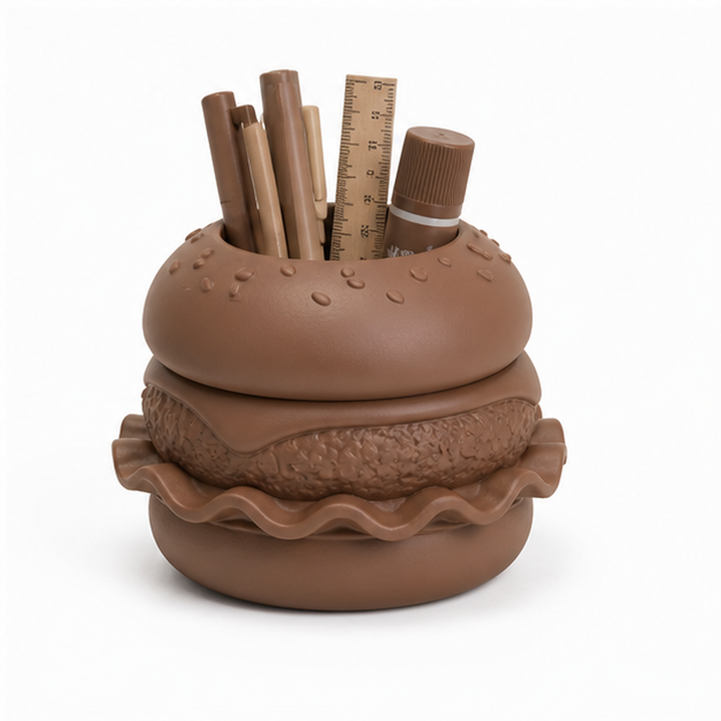 Hamburger Desk Organizer - Brown