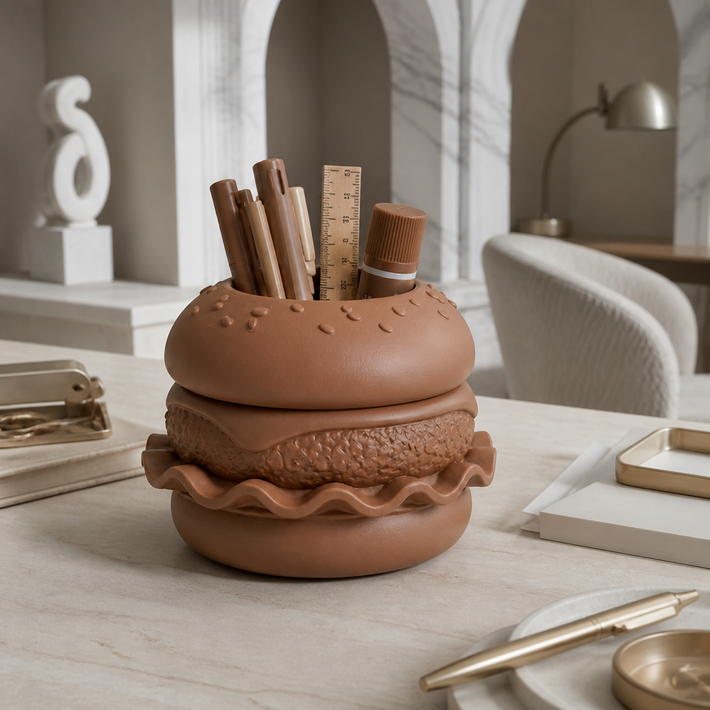 Hamburger Desk Organizer - Brown