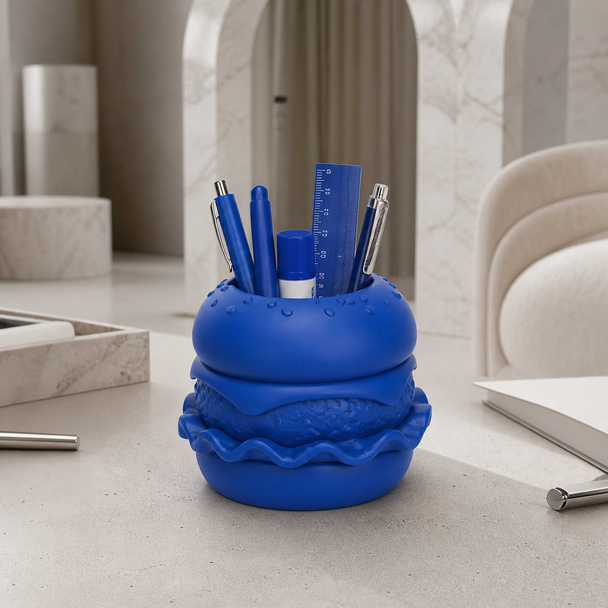 Hamburger Desk Organizer - Royal Blue