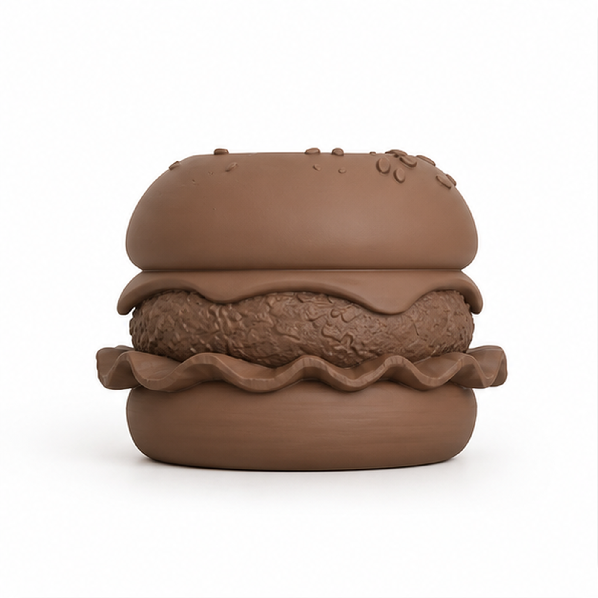 Hamburger Plant Pot Vase - Brown