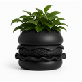 Hamburger Plant Pot Vase - Black