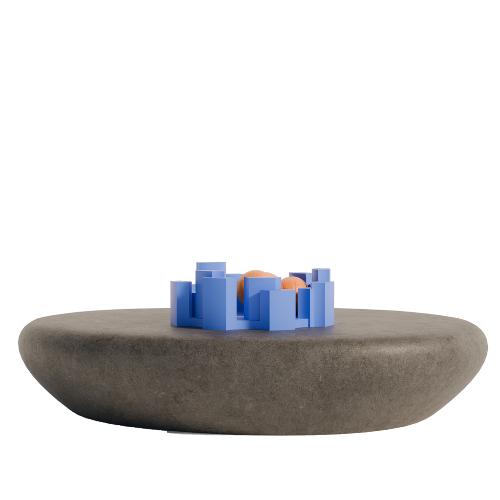 Fiastra Marova Fruit Bowl - Blue - marova fruitschaal blauw sfeerbeeld sokkel 1