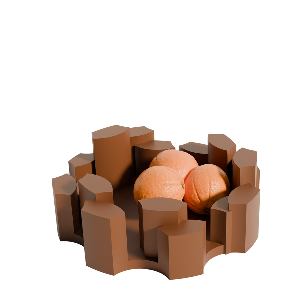 Fiastra Marova Fruit Bowl - Brown - marova fruitschaal bruin met fruit 2