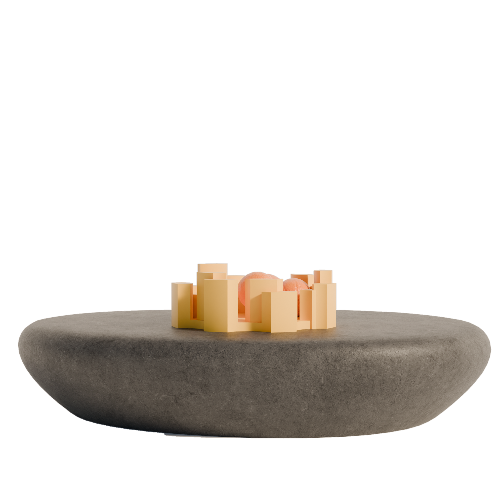 Fiastra Marova Fruit Bowl - Yellow - marova fruitschaal geel sfeerbeeld sokkel 1