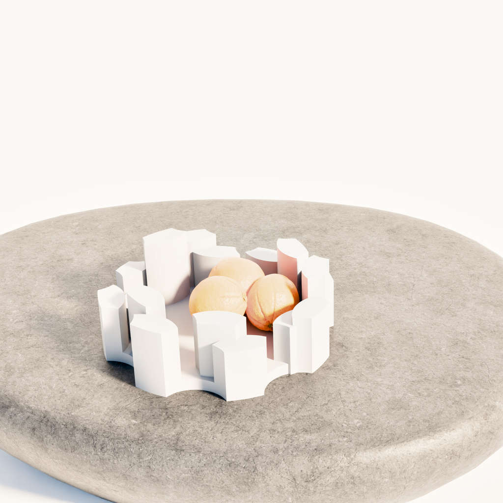 Fiastra Marova Fruit Bowl - White - marova fruitschaal wit sfeerbeeld1 sokkel 2