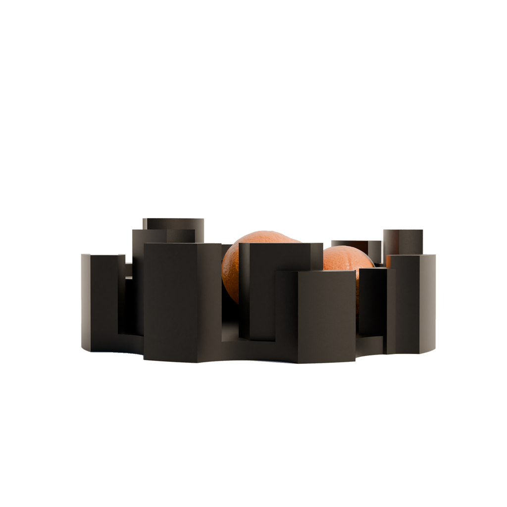 Fiastra Marova Fruit Bowl - Black - marova fruitschaal zwart met fruit 1