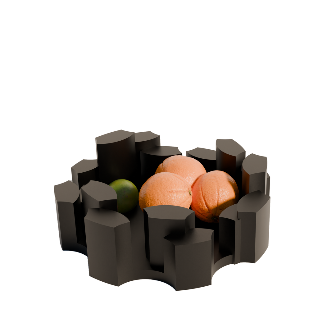 Fiastra Marova Fruit Bowl - Black - marova fruitschaal zwart met fruit 2