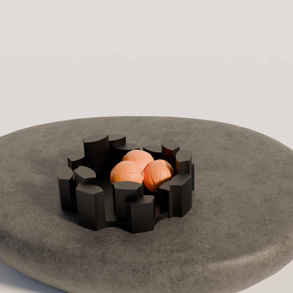 Fiastra Marova Fruit Bowl - Black - marova fruitschaal zwart sfeerbeeld sokkel 2